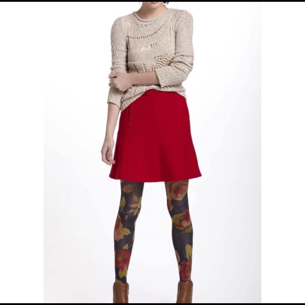 Anthropologie Moth Tan Knit Boho Sweater